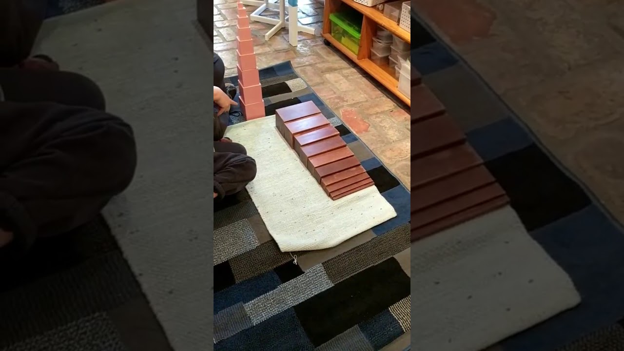 Montessori Broad stair to Pink Tower - bridging presentation