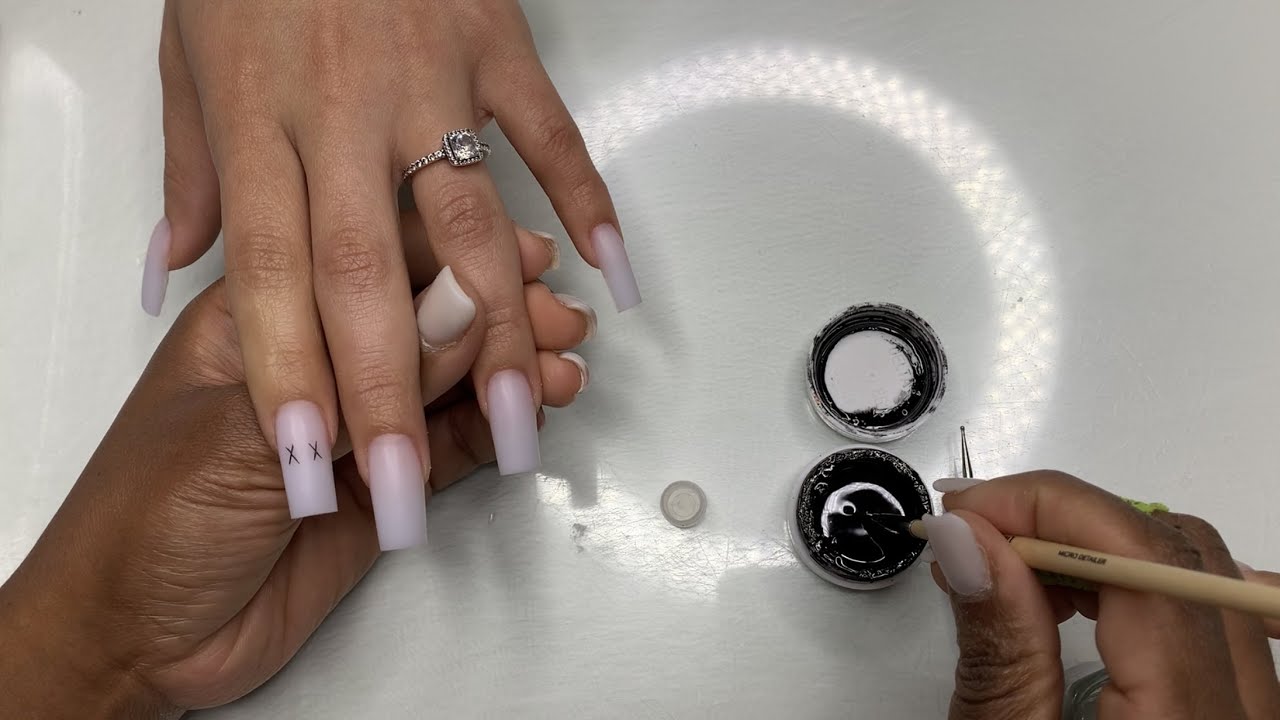 Milky White Tapered Square Nail Art Acrylic Nail