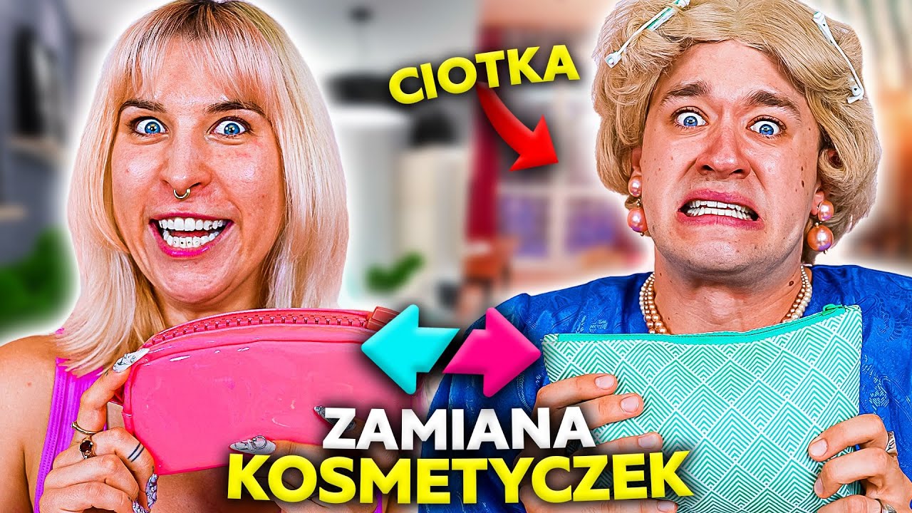 ♦JAK SIĘ MALUJE CIOTKA? 😱 ZAMIANA KOSMETYCZEK: Mateusz Glen i Agnieszka Grzelak beauty ♦