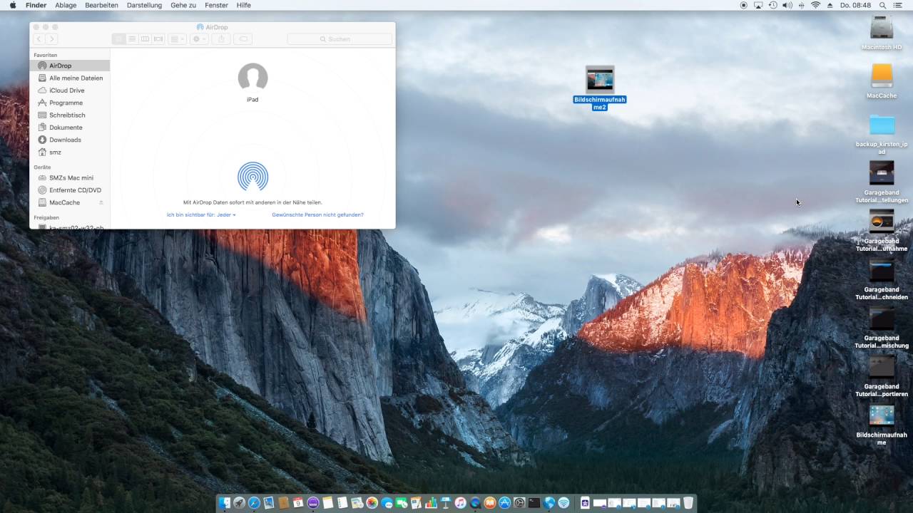 Mit Airdrop Daten vom MAC zum iPad übertragen