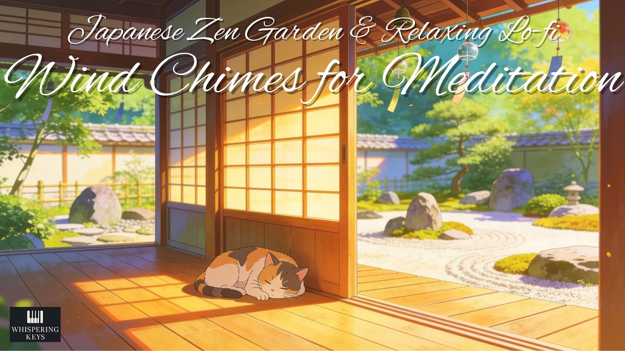 🎐 Japanese Zen Garden | Relaxing Lo-fi & Wind Chimes for Meditation