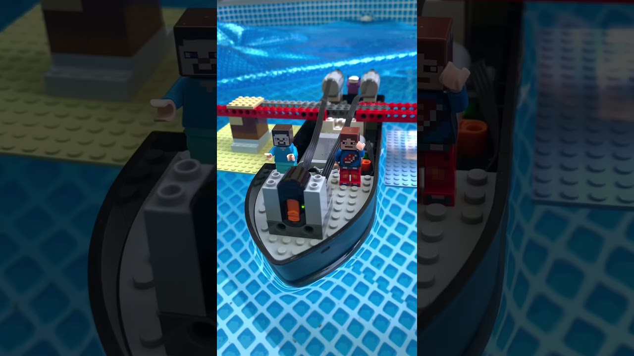 We made a Remote controlled Lego boat using the Lego Power Functions System! | #Shorts