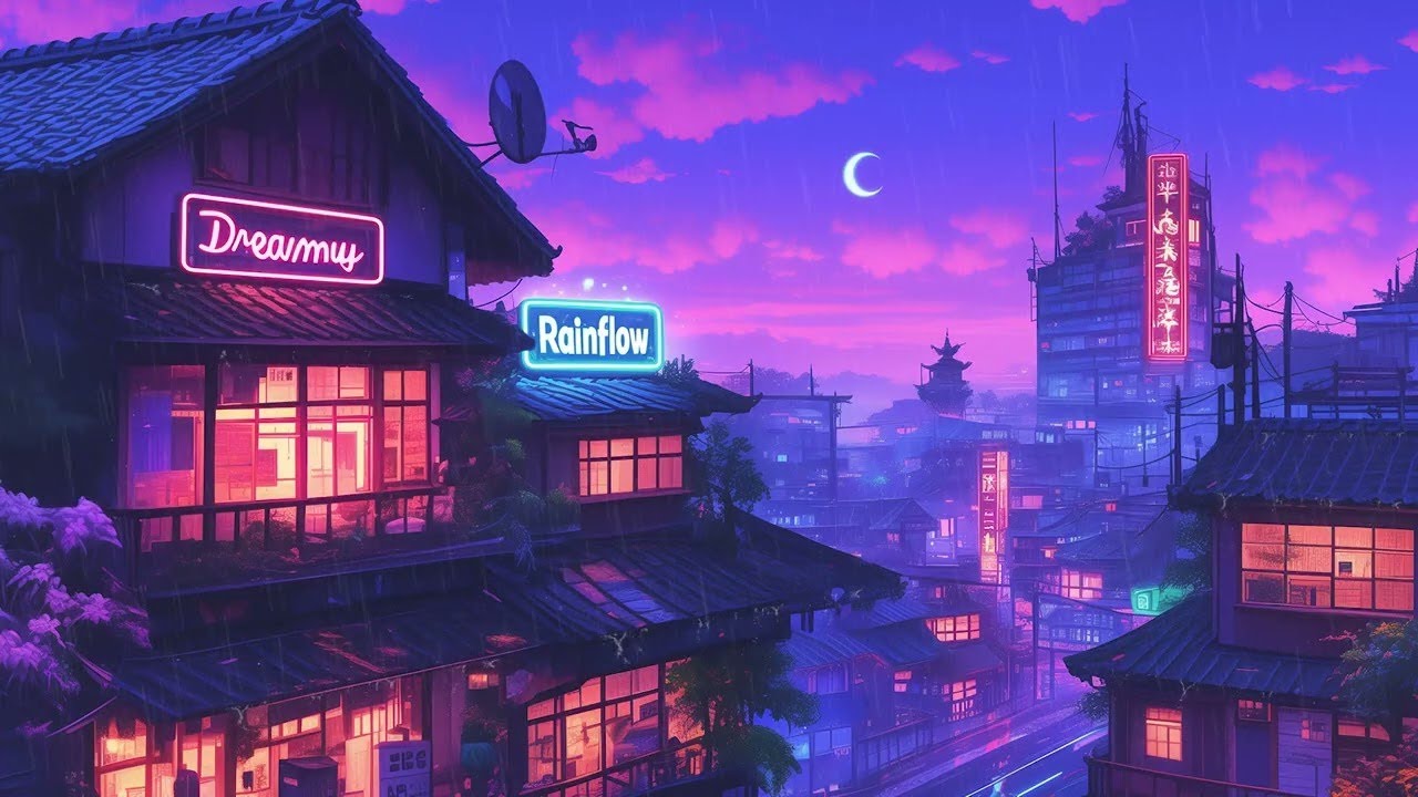 90s Retro City 🌧️ Lofi Hip Hop Beats & Study Music 📚 Raining in Japanese Town