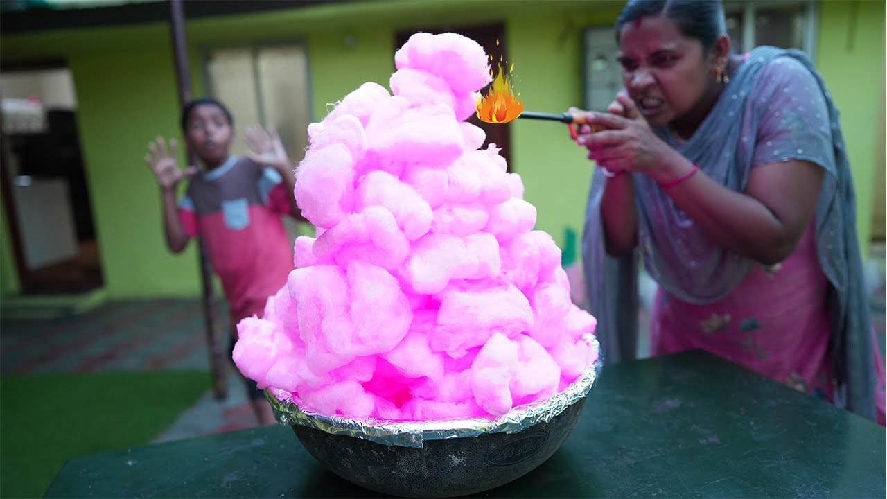 Cotton Candy vs Fire Experiment | இவ்ளோ பஞ்சி மிட்டாய் மேல் தீ பட்டால் என்ன ஆகும் ??