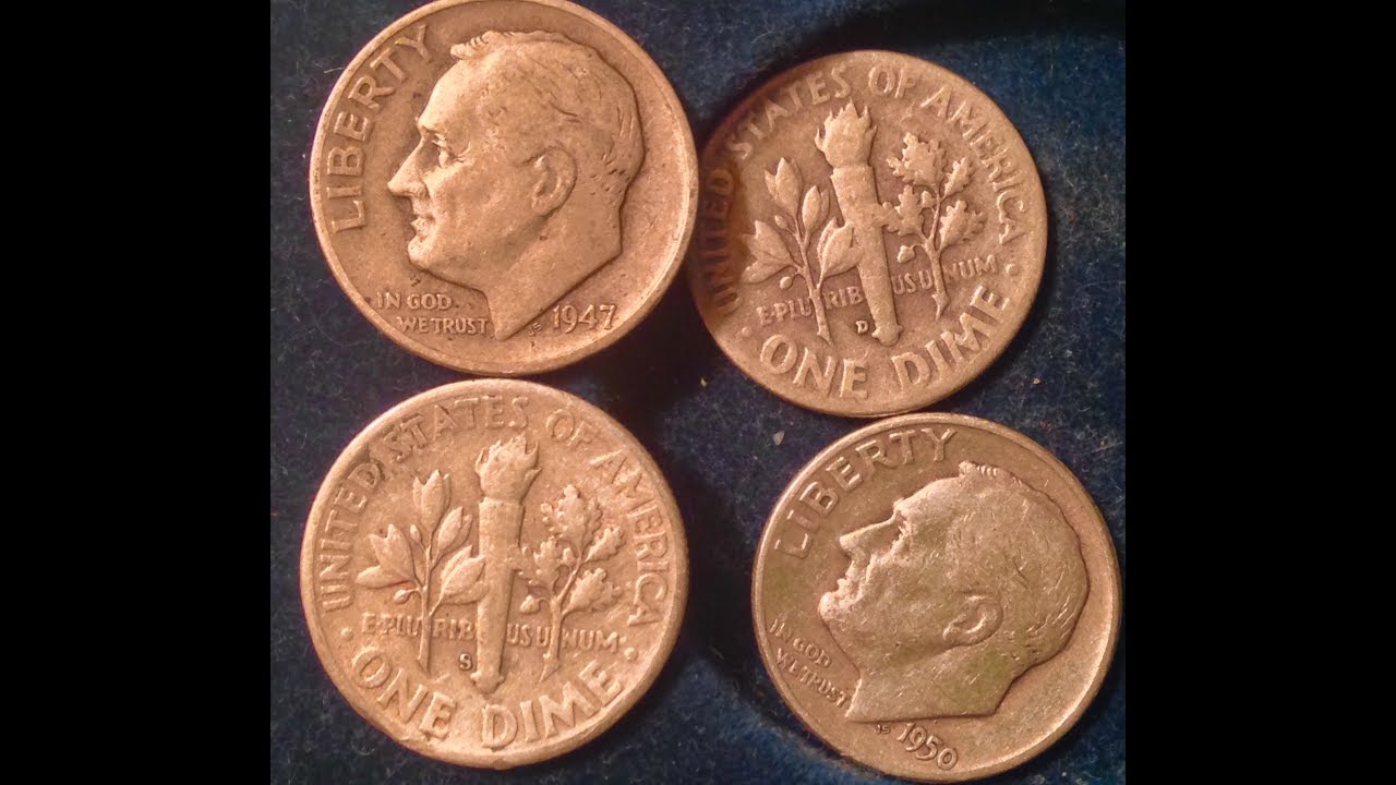 1947 - 1950 Roosevelt Dimes (90% Silver)