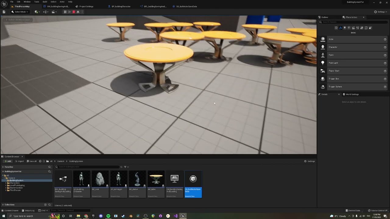 Building System Part 2 - Saving and Loading Actors Placed By Player - UE5 and UE4 Tutorial