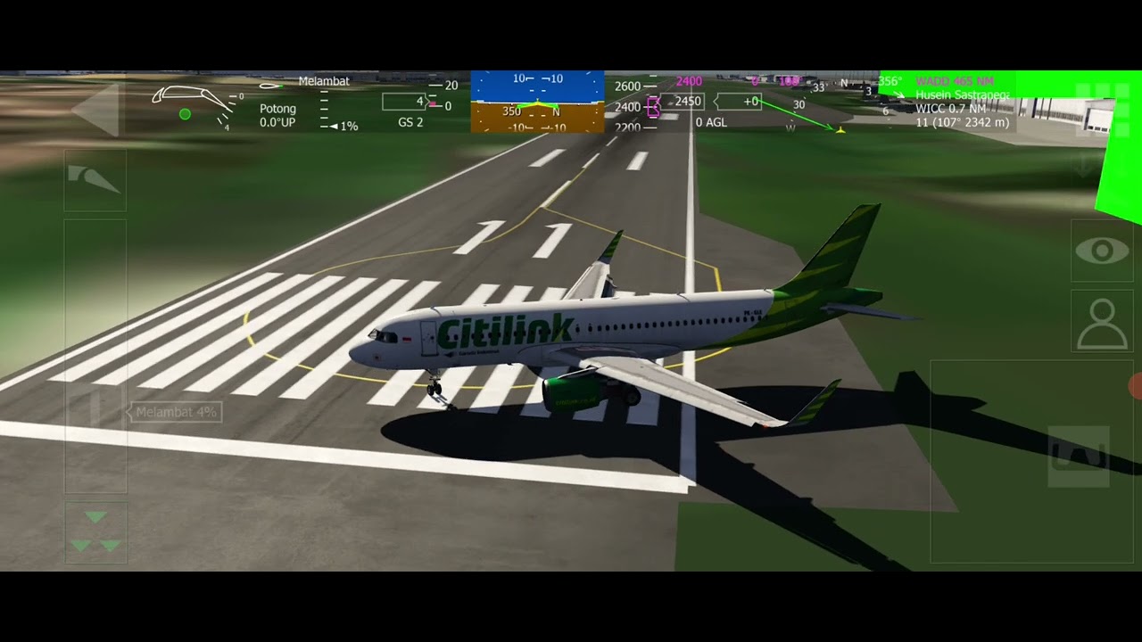 Aerofly FS Global 2025 A320 Livery Citilink Indonesia Route Bandung - Bali Cold And Dark