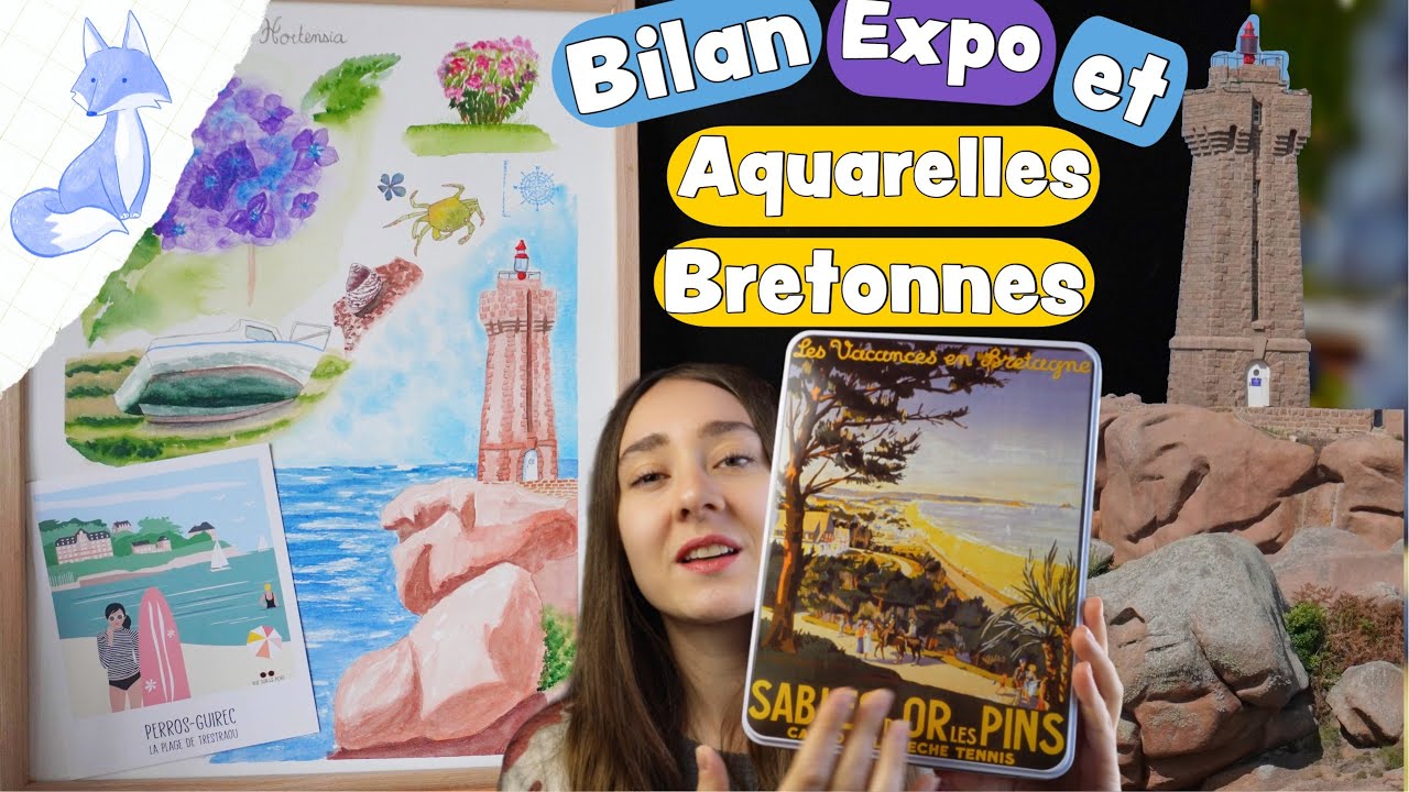 Aquarelle 🖌️ Souvenirs Vacances en Bretagne et Bilan Expo 🖼️