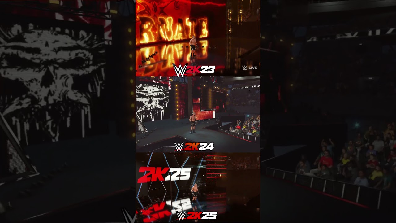 WWE 2K25 против WWE 2K24 против WWE 2K23 (Сравнение Брока Леснара)