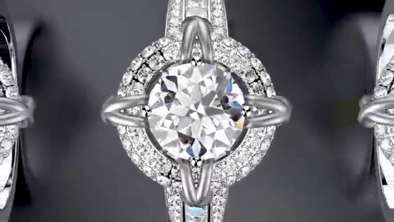 Matt fancy color diamond ring with earrings. Jewellery rendering.