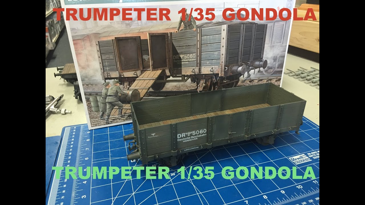 Building the Trumpeter 1/35 German WWII Gondola Rail car , plastic model train