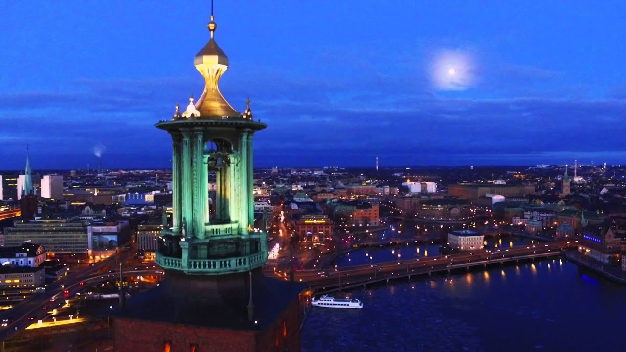Drone over Stockholm Sweden