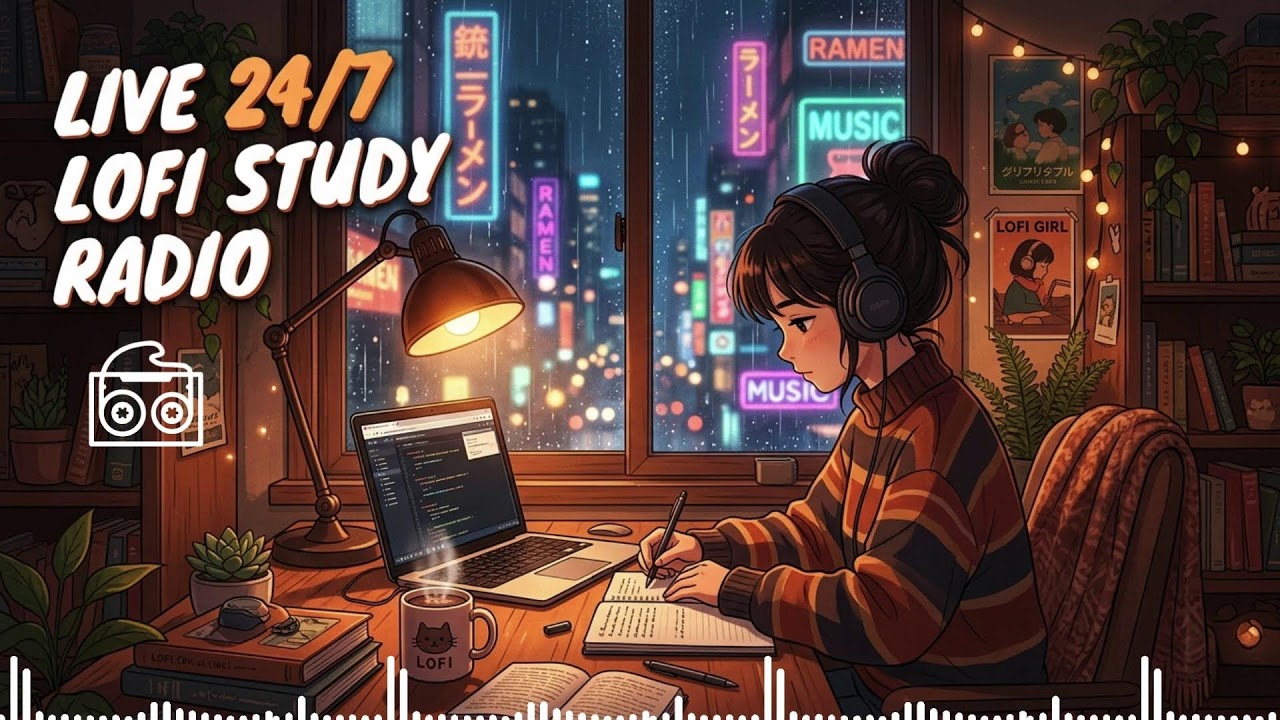 Lofi Study Radio | Chill Beats for Focus, Coding & Relaxing | LIVE Lofi Hip Hop Radio | 24/7