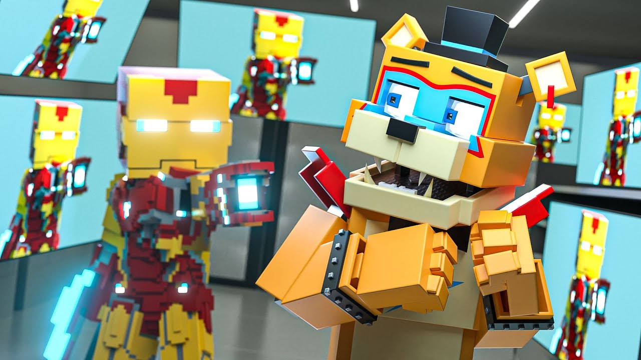 Minecraft Freddy: Mystery of the Red-Eyed Iron Man! (Minecraft FNAF Roleplay)