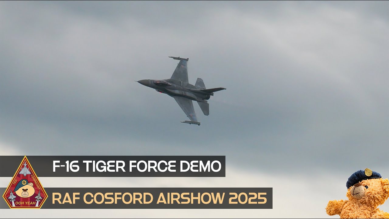 AWESOME POLISH AIR FORCE F-16 TIGER FORCE DEMO FLOWN BY MAJOR MACIEJ “SLAB” KRAKOWIAN.• RAF COSFORD