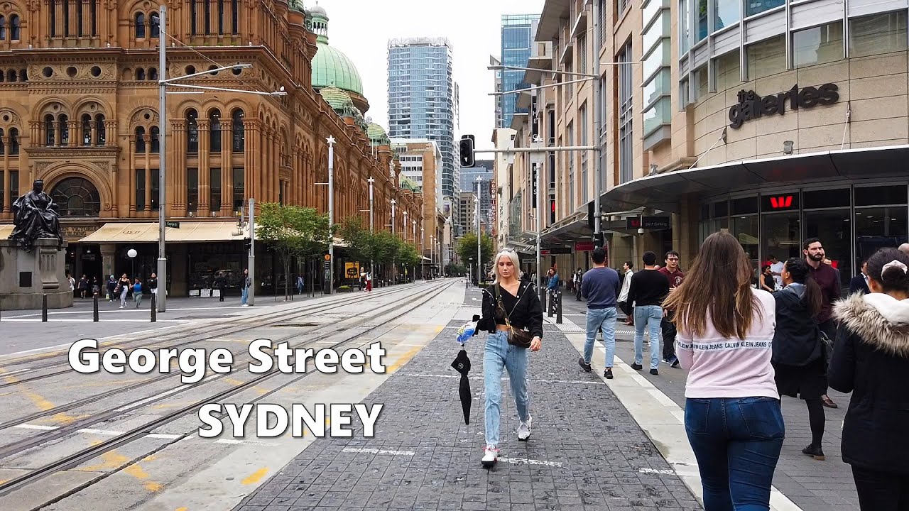 George Street SYDNEY City Walk On A Cloudy Autumn Day - Haymarket To Circular Quay, Sydney Australia