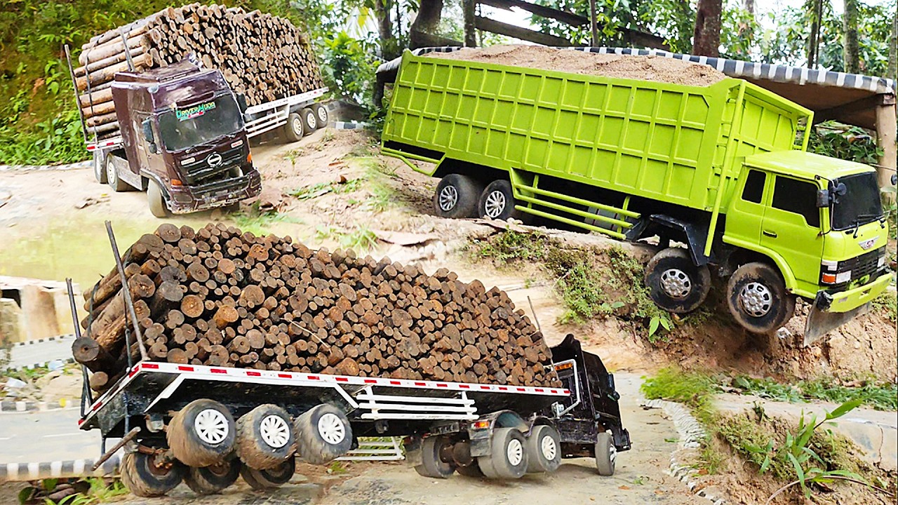 TRUK BALAP Truk Trailer Hino 500 Balapan Jalan EXTREME Truk Pasir Hino WINGS Laka Lintas Rc Handmade