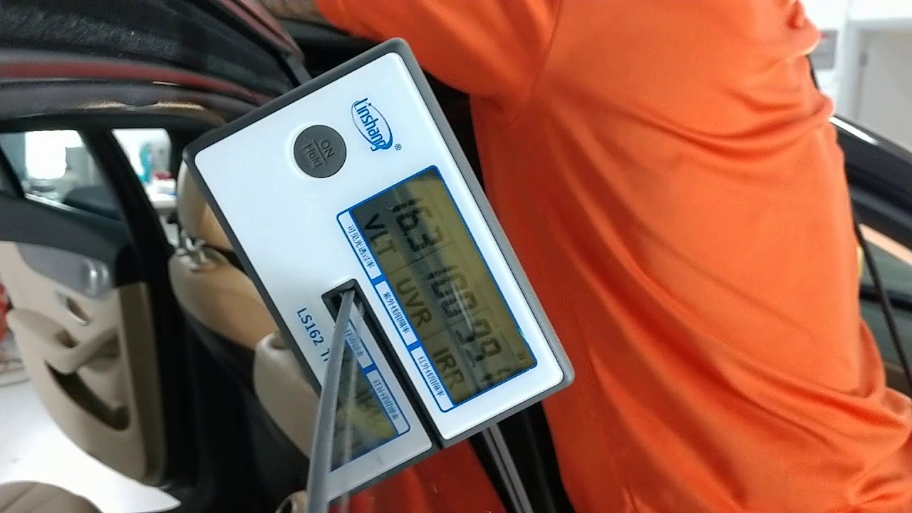 Tint Man's Linshang Solar Energy Meter shows our Xpel XR Plus Super Ceramic 20% Rejecting 99% IR