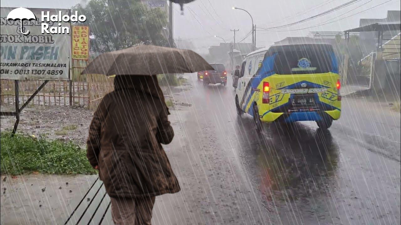 SUPER HEAVY RAIN AND LIGHTNING IN CITY TERRIBLE STROM AND STRONG THUNDER SOUND RAIN FOR SLEEPING