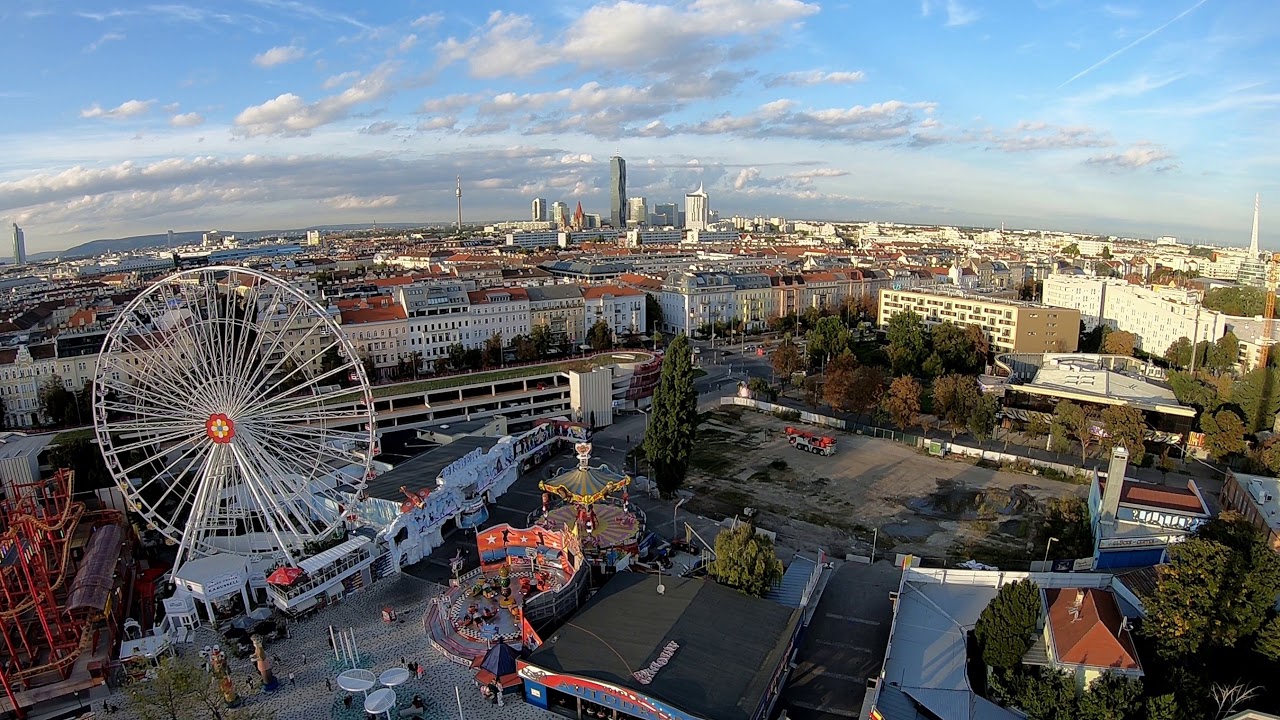 View over Vienna from 90 meter tower in Prater