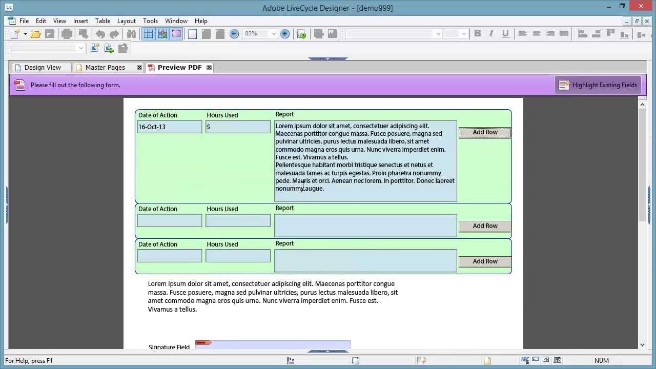 Give me 35 minutes to learn how to make a log or diary form with LiveCycle Designer