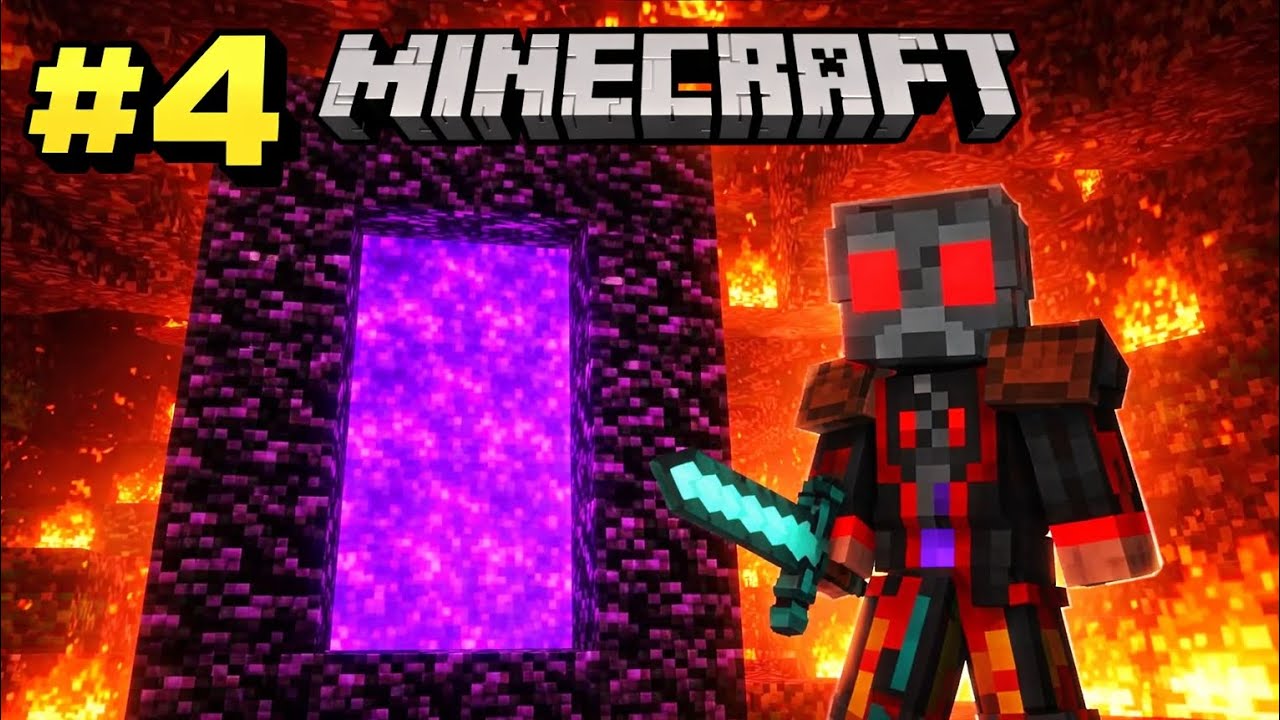 ENTERING NETHER FOR THE FIRST TIME 😱🔥 | Survival #4