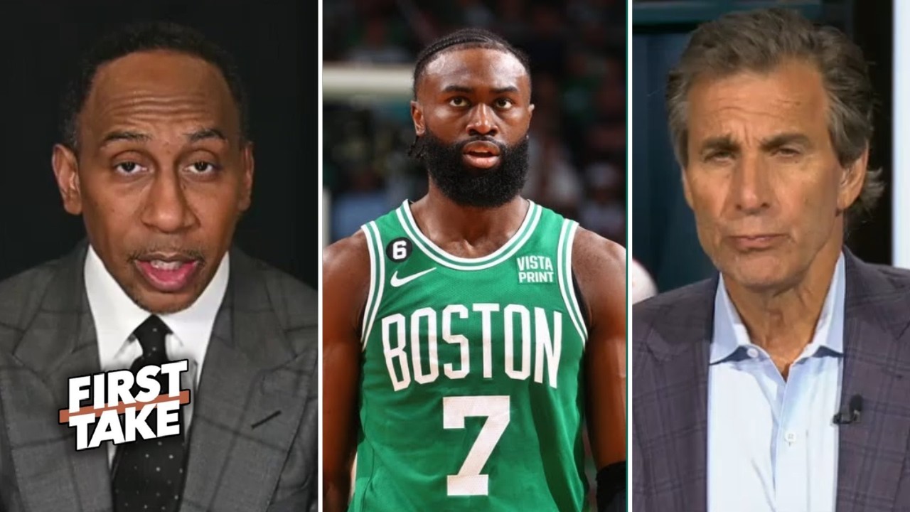 FIRST TAKE | Refs just ruined Jaylen Brown MVP battle to Wemby - Stephen A. on Celtics lose to Spurs