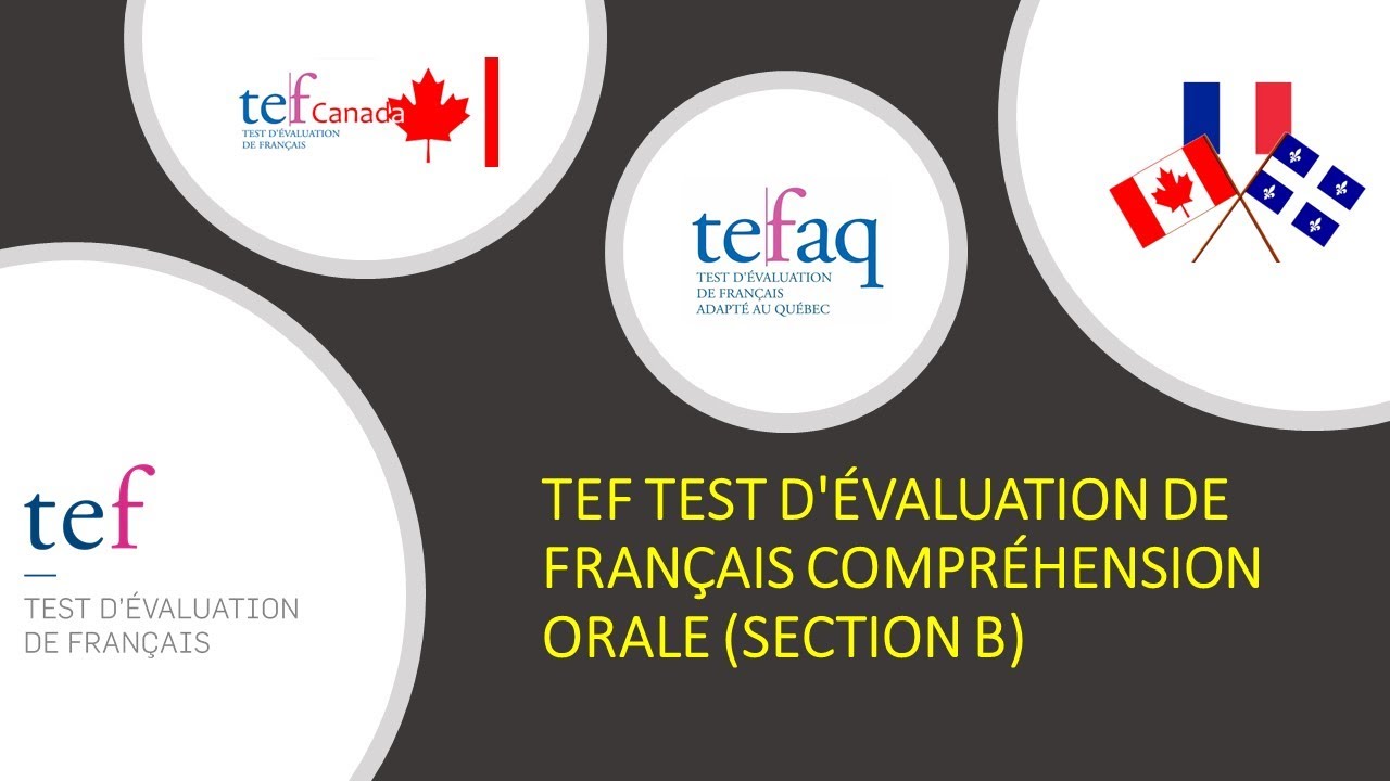 TEFAQ/TEF Canada/TEF: Compréhension Orale Examen Section B en temps réel( Listening Section B,2020).