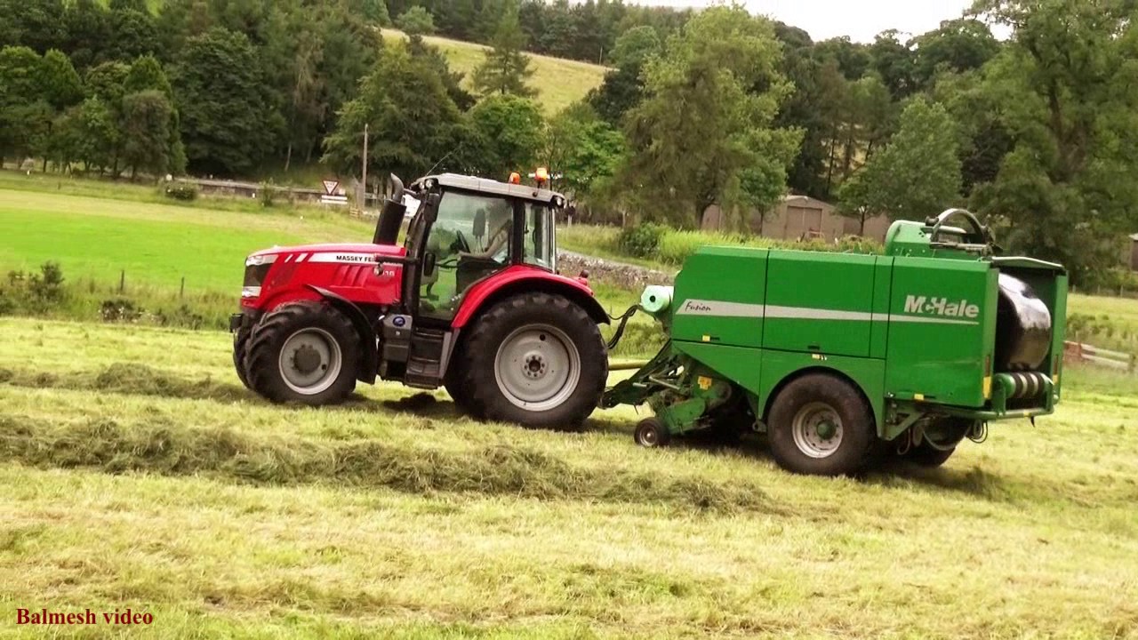 Baling with Massey 6616 and McHale.