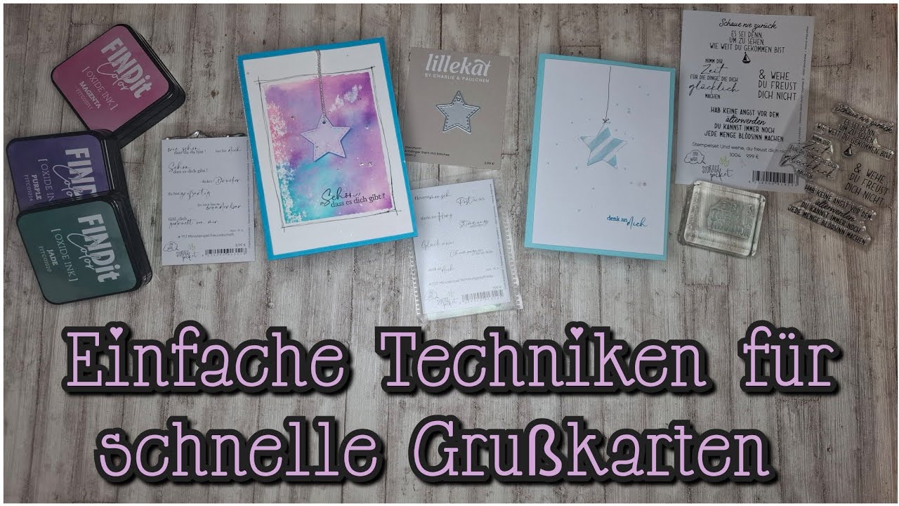 Einfache Techniken für schnelle Grußkarten  - h. m. neuen Stempeln + Stanze von Charlie & Paulchen 