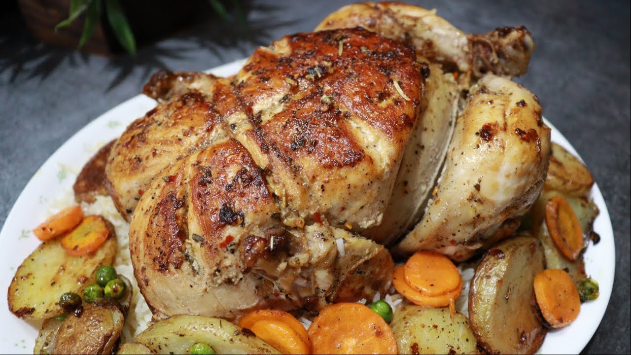 NO-OVEN Stuffed Chicken Roast Recipe | Pan Roast Stuffed Chicken Roast |  Whole Chicken Roast Recipe