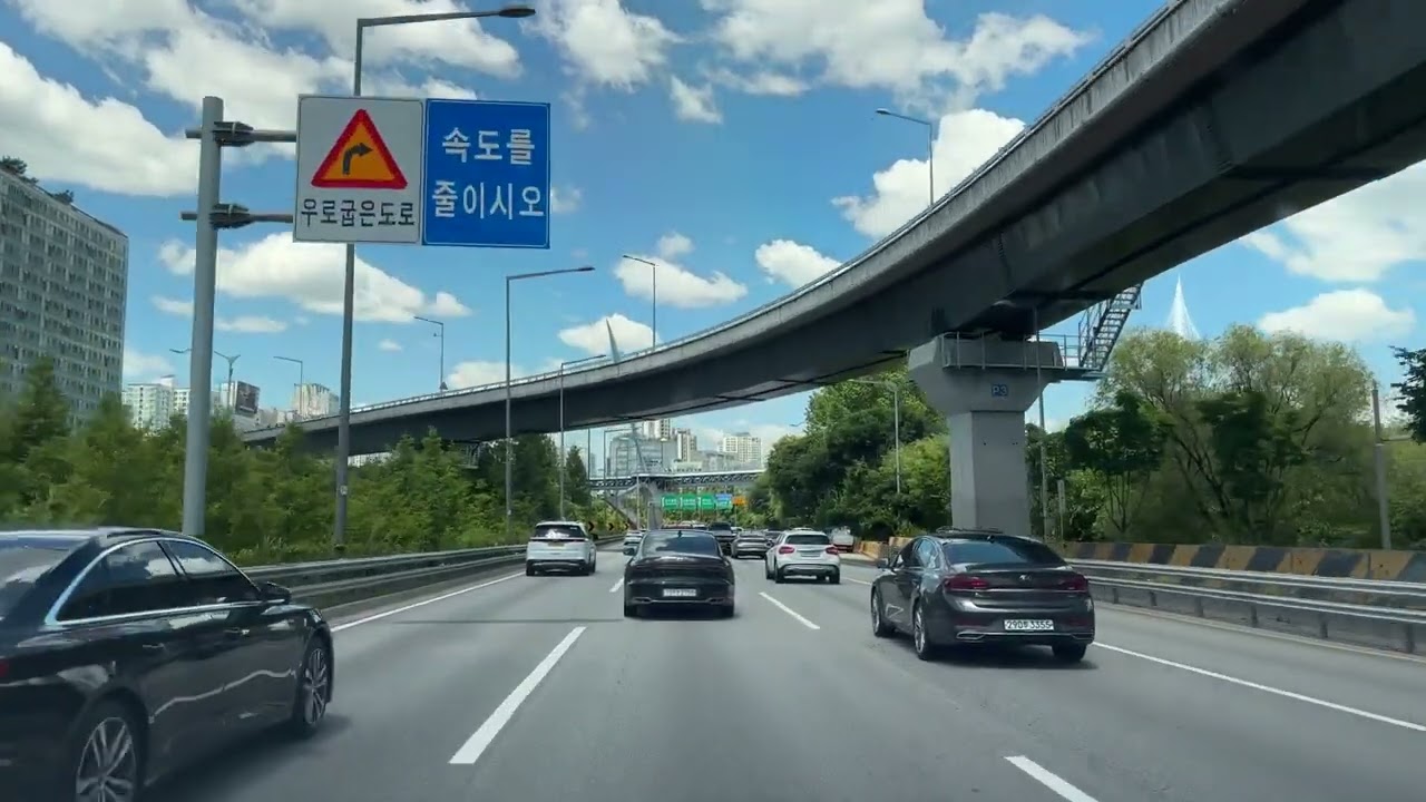 한남대교 - 올림픽대로 - 인천공항제1터미널 주행영상  ASMR driving seoul, korea 4k60p