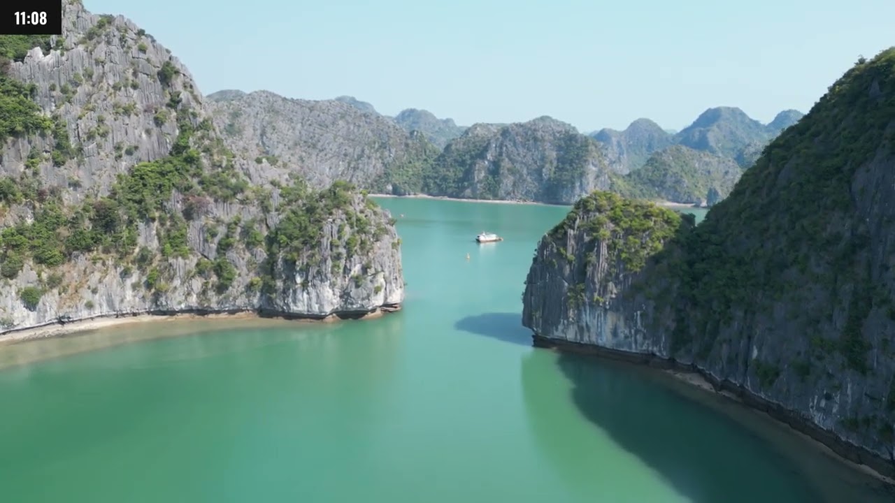 Drone dans la Baie de Lan Ha au Vietnam