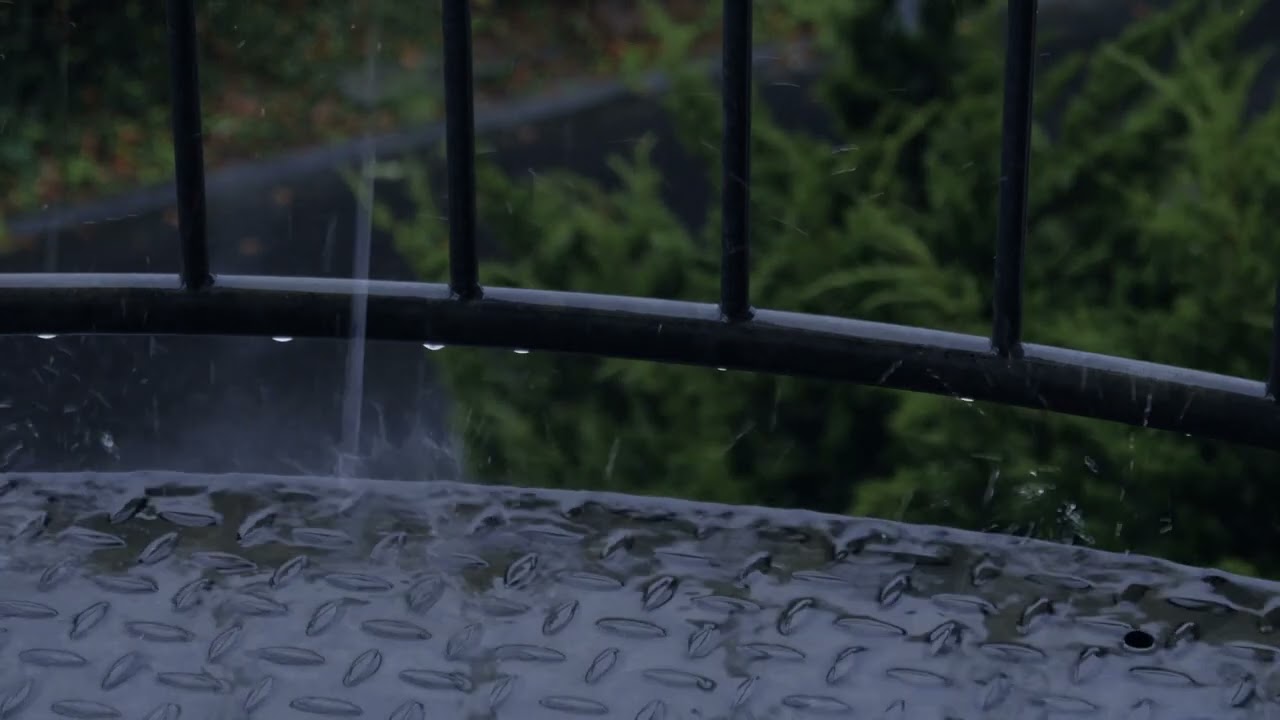 Rainy Mood l 집앞 베란다에 쏟아지는 폭우 천둥 뇌우 ASMR 빗소리