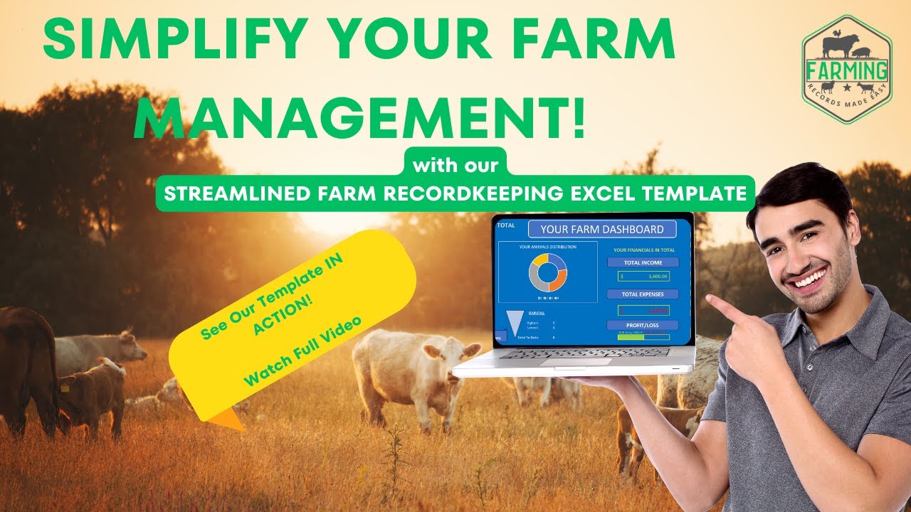 Farm Recordkeeping Excel Template | Streamline Your Farm Management