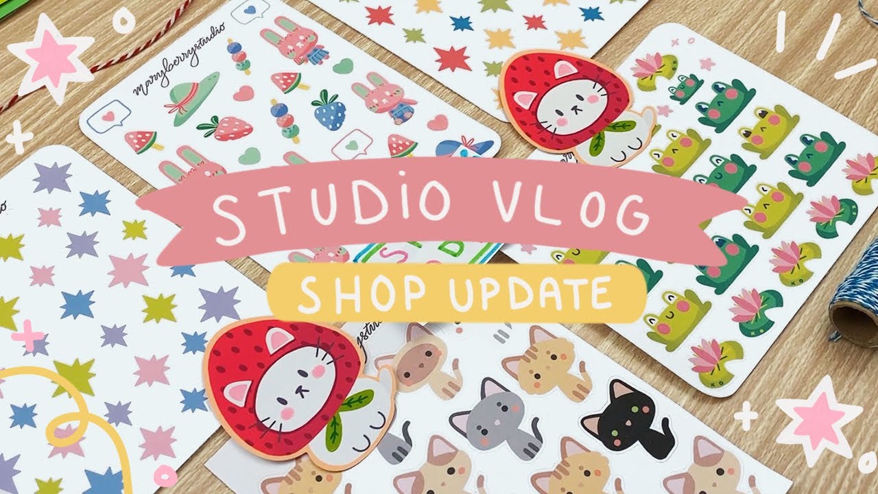 STUDIO VLOG 04 ☆ SHOP UPDATE, New Sticker Cutting Machine, and Packing LOTS of Patreon Mail