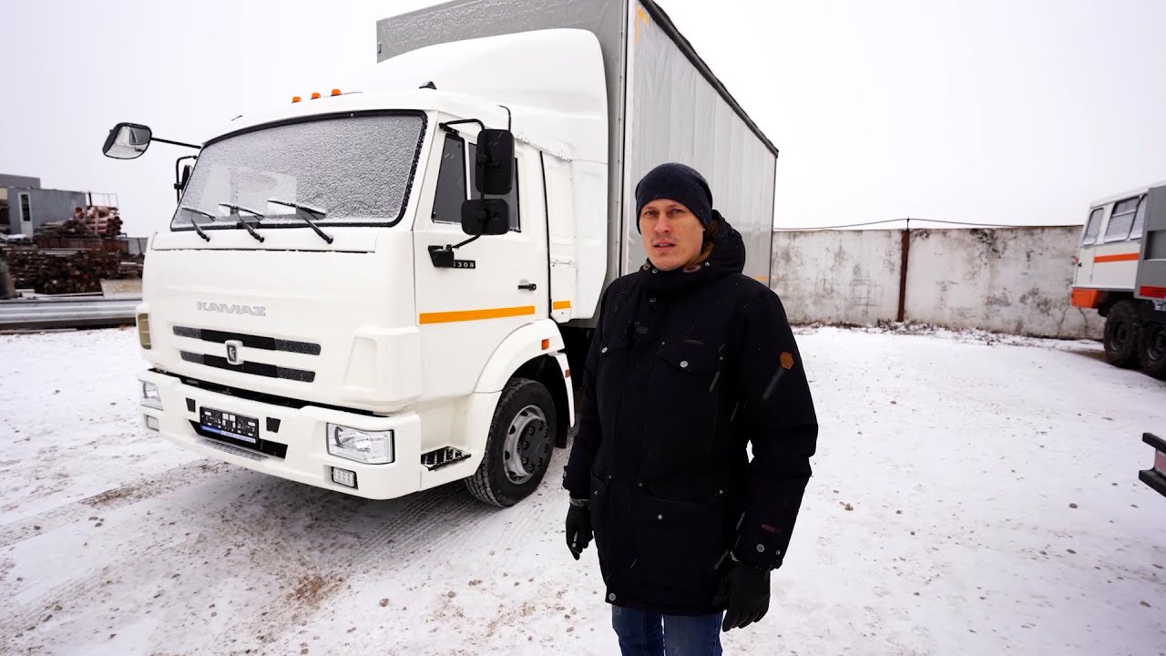 Обзор на КАМАЗ 4308 со шторной конструкцией и задними распашными воротами!