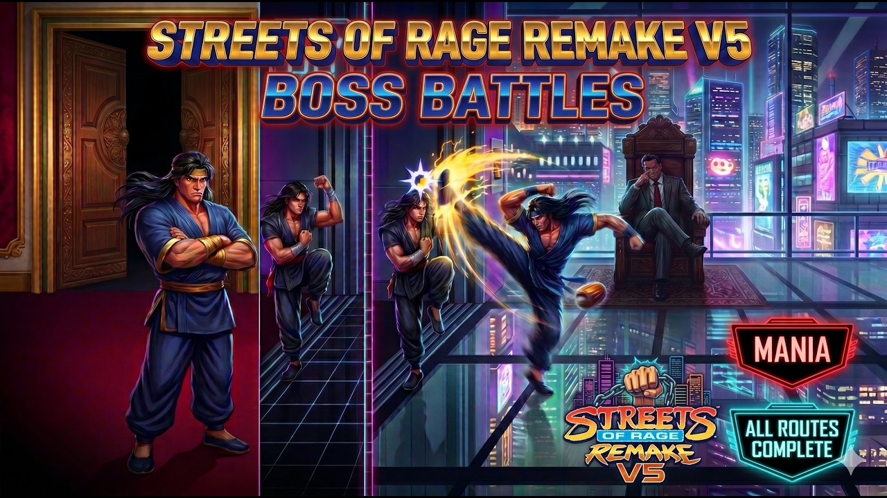 Streets Of Rage Remake V5 Boss Battles Mania All Routes Complete