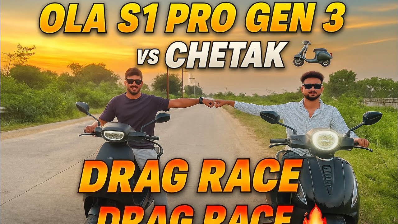 Ola S1 Pro Gen 3 ⚡ vs Chetak 🛵 | Electric Scooter Drag Race 🚀🔥