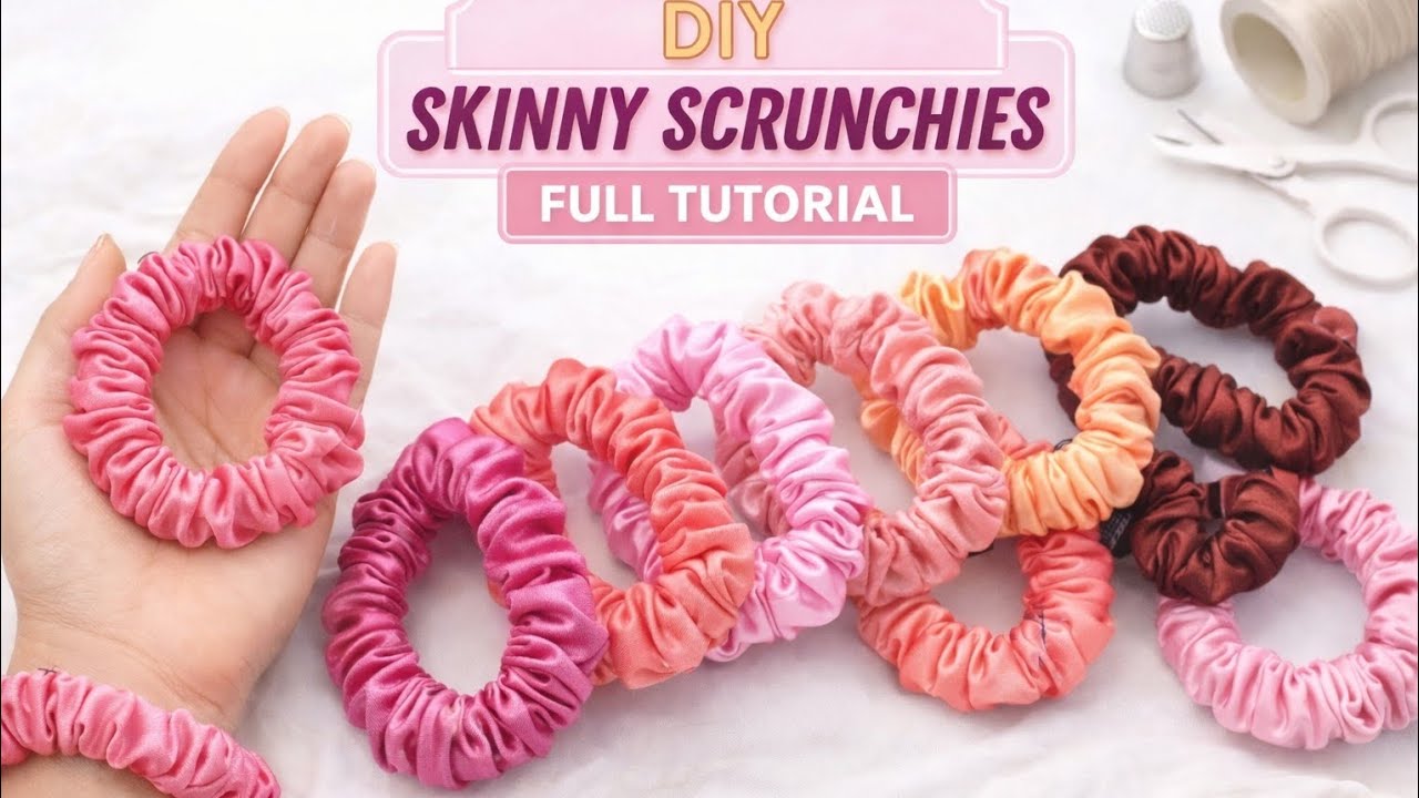 How to Make Skinny Scrunchies at Home | Easy DIY Tutorial Hair accessories @Twistntie11