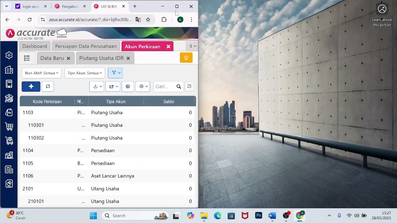 Data awal accurate online - PT Sejuk Indonesia (buat data awal secara manual)