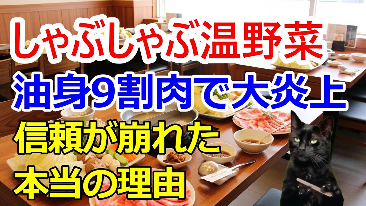 【猫ミーム】しゃぶしゃぶ温野菜　油身9割肉で大炎上…信頼が崩れた本当の理由【しくじり企業】