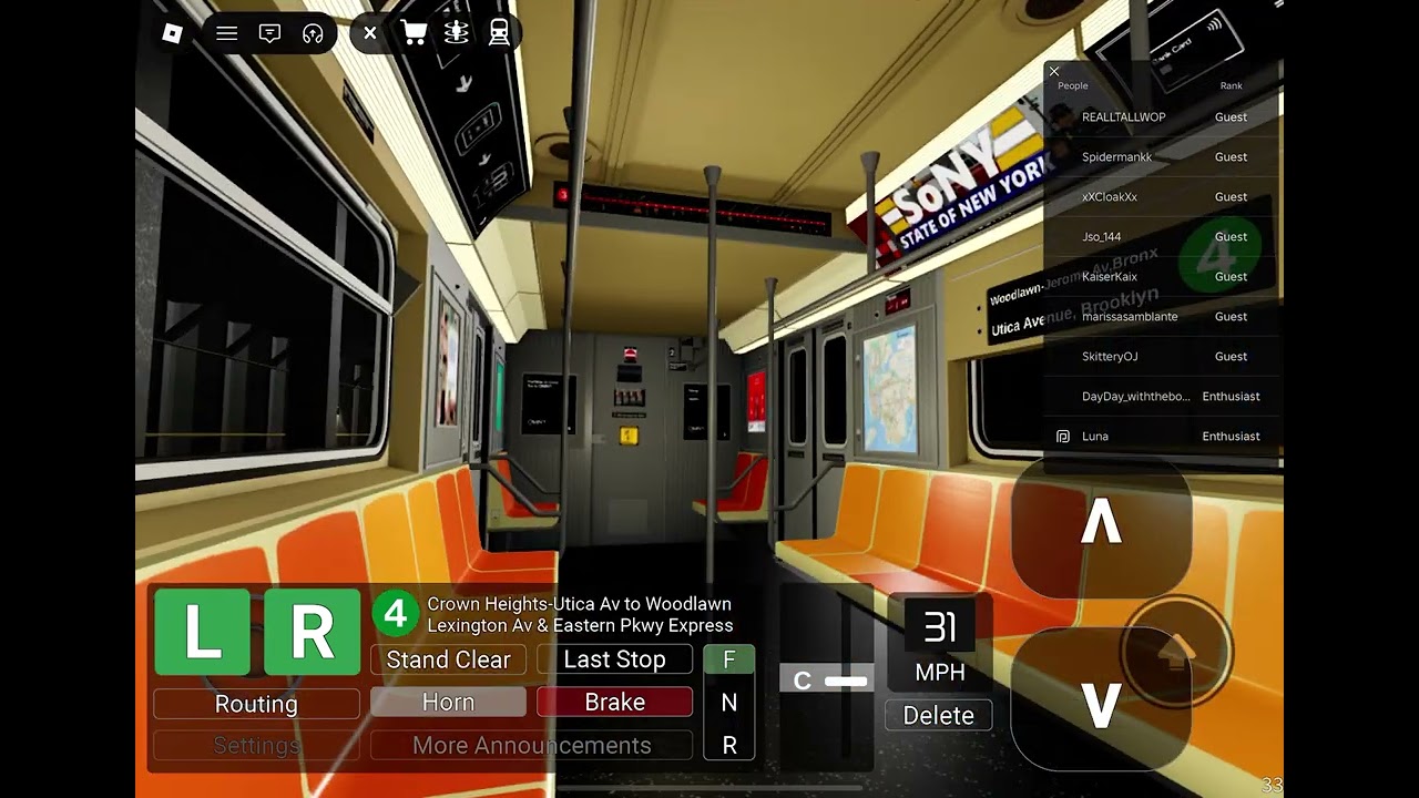 NYCTA nyc subway (4) train to Franklin avenue 