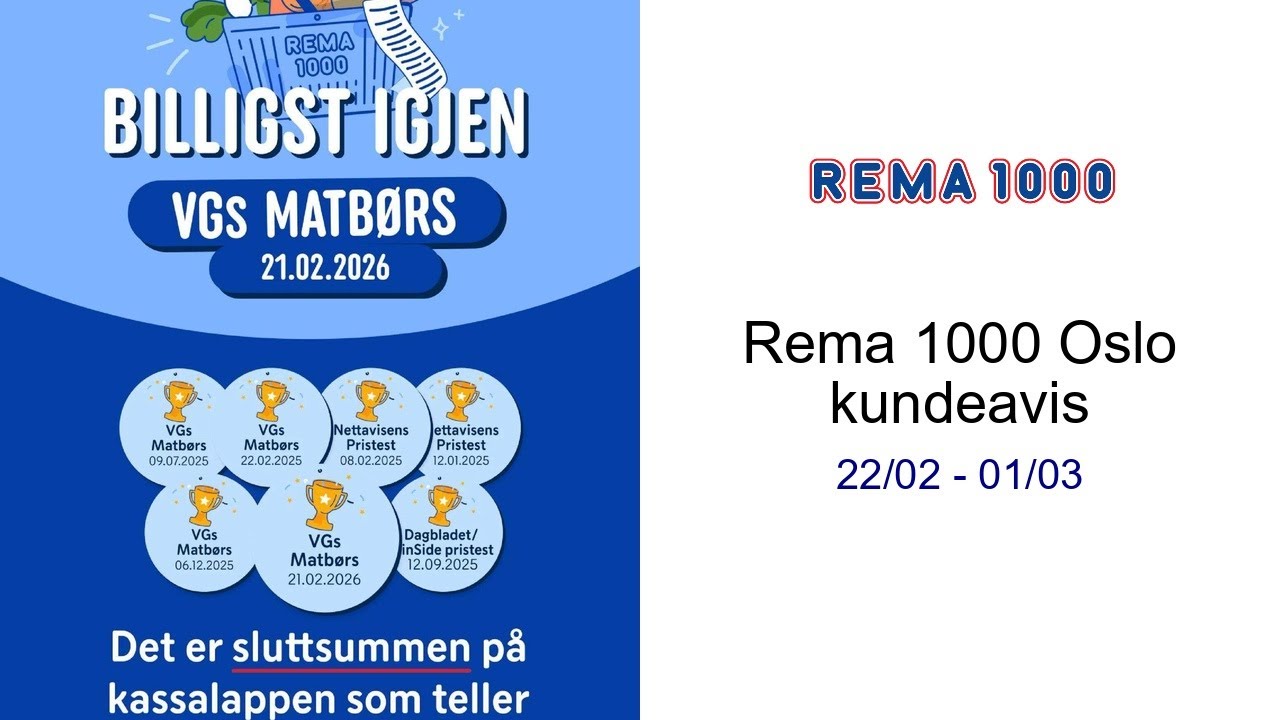 Rema 1000 Oslo  kundeavis 22/02 - 01/03
