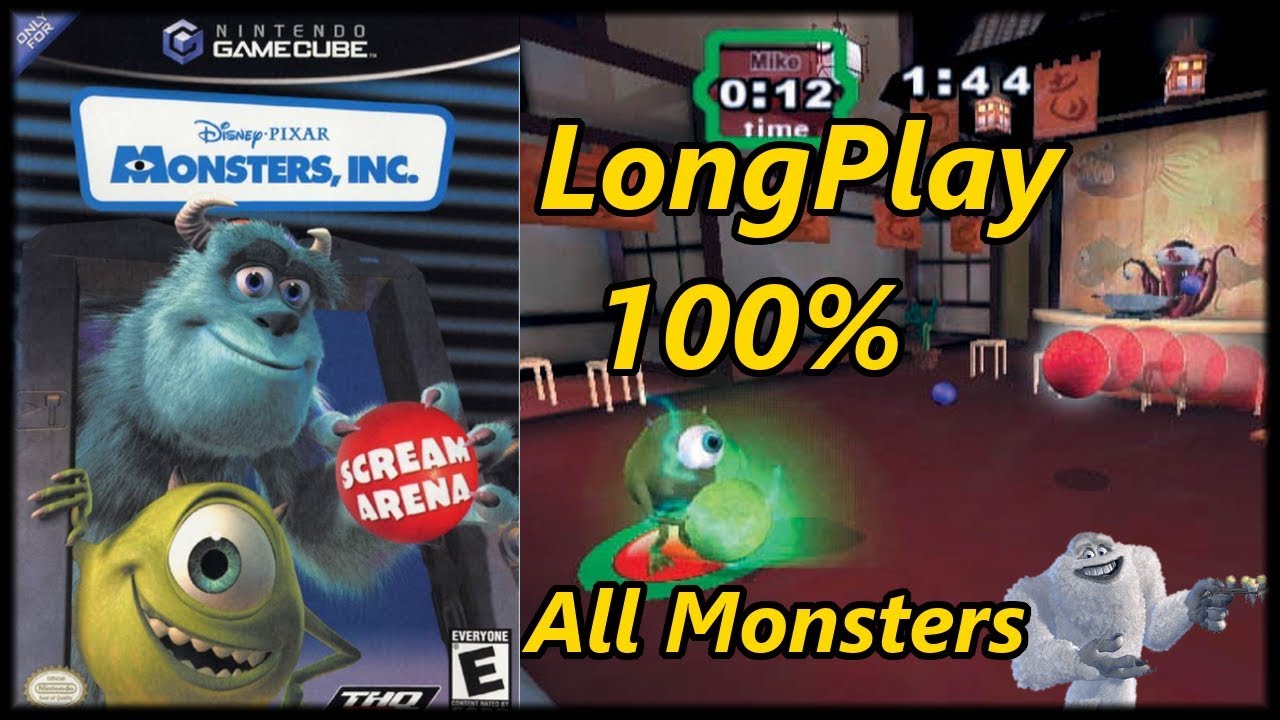 Monsters, Inc. Scream Arena - Longplay (100%) All Monsters Walkthrough (No Commentary)