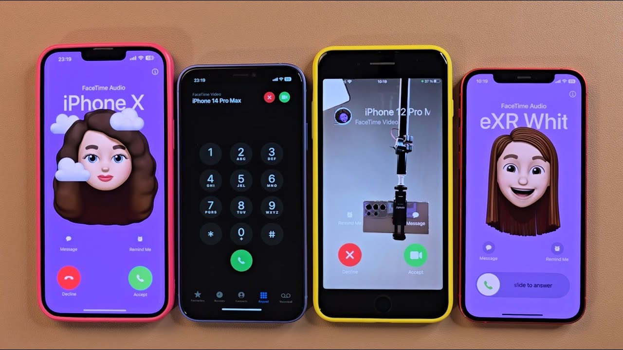 iPhone13Pm Vs iPhone16 Vs Iphone 8p Vs iPhone12 Incoming call FaceTime Outgoing call