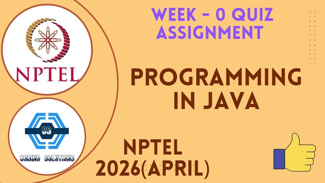 Programming In Java | Week 0 Answers 2026 (April) | NPTEL | SWAYAM 2026
