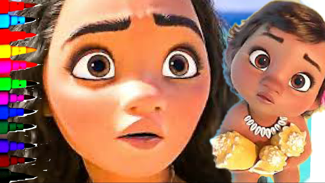 Disney Princess of the Pacific MOANA Coloring Book / Coloring Pages Videos for Kids Learn Fun Art