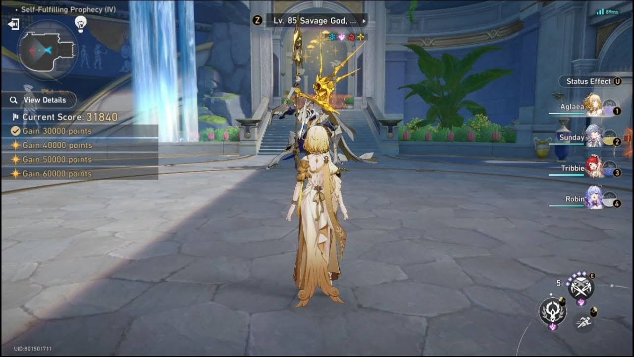 Honkai: Star Rail - Pure Fiction 03/25 - 2nd Half - Aglaea 6 costs F2P team