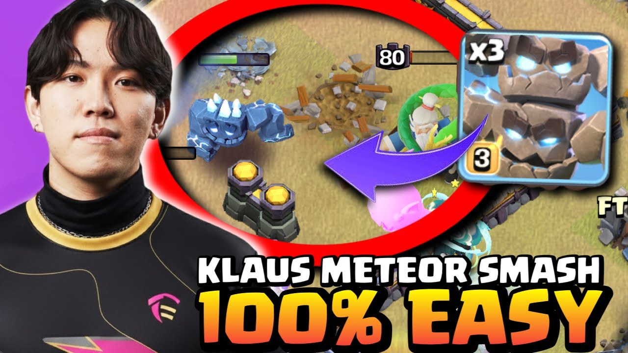 Klaus INSANE METEOR Golem Smash Army CRUSHES Everything